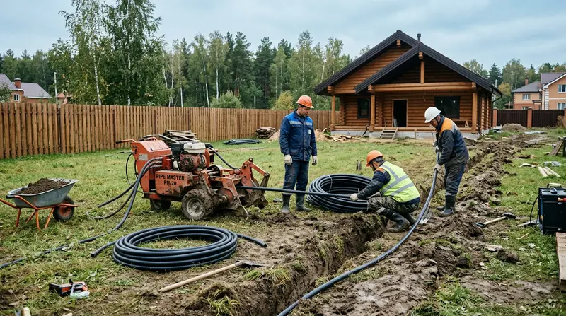 Монтаж автополива в Тюмени — бережная прокладка труб на готовом газоне